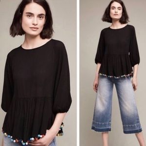 Anthropologie Eri + Ali Pom-Pom Blouse | Size Medium